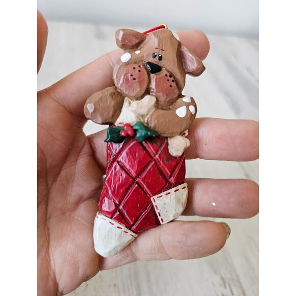 Vintage Eddie walker dog Angel ornament stocking bulldog good dog puppy Xmas tre - Picture 8 of 9